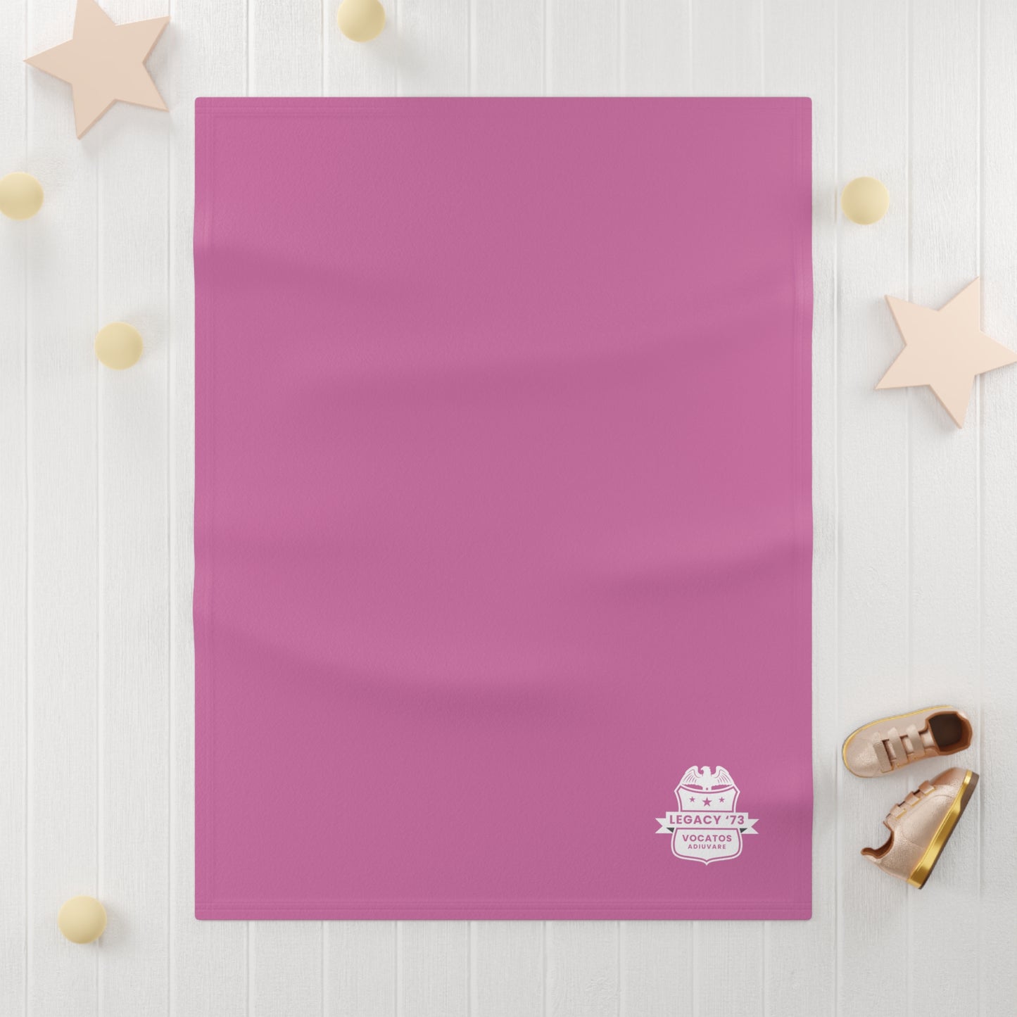 Legacy ‘73 Pink Soft Fleece Baby Blanket — Cozy Nursery Throw for Newborns & Toddlers