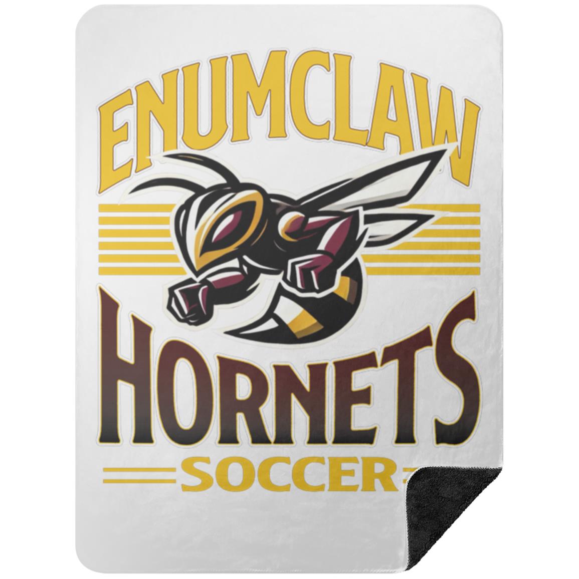 Enumclaw Hornets Soccer Premium Black Sherpa Blanket 60x80