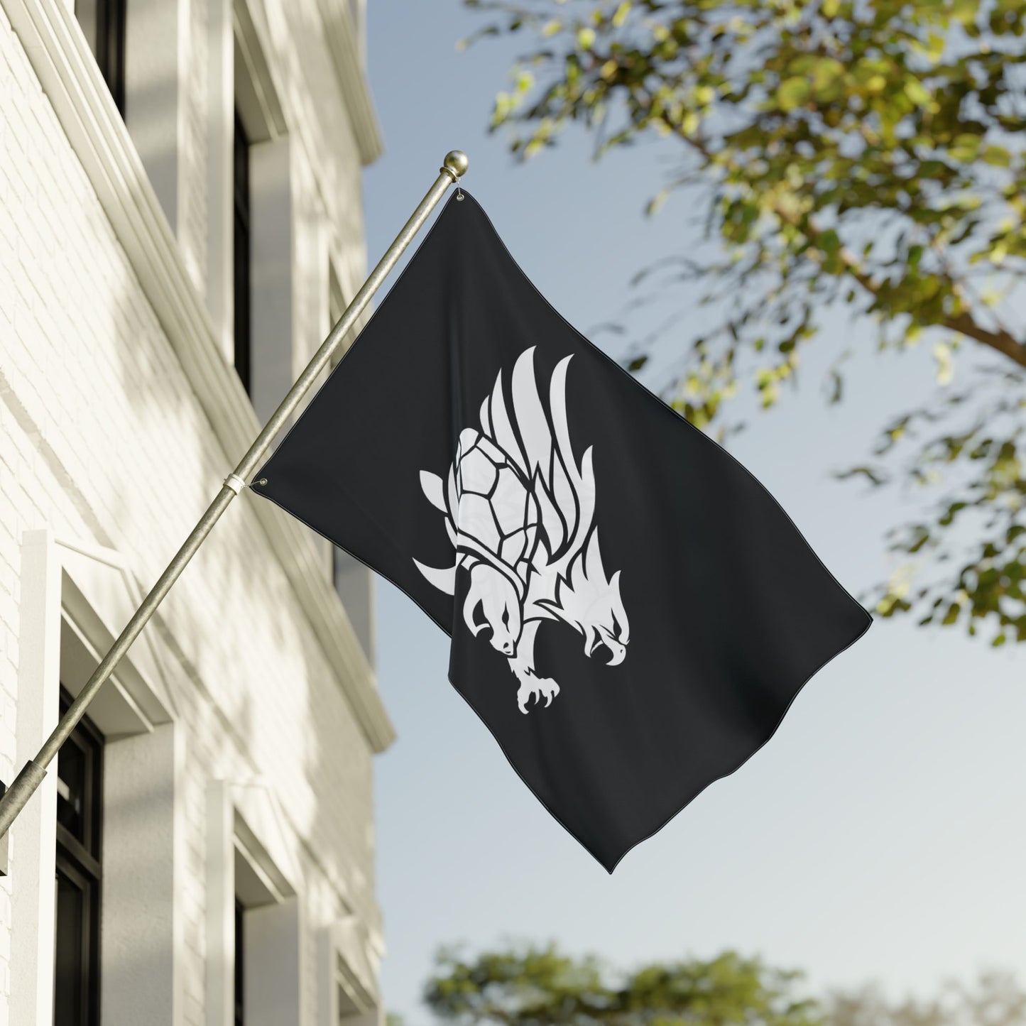 Tribal White Double-Sided Flag
