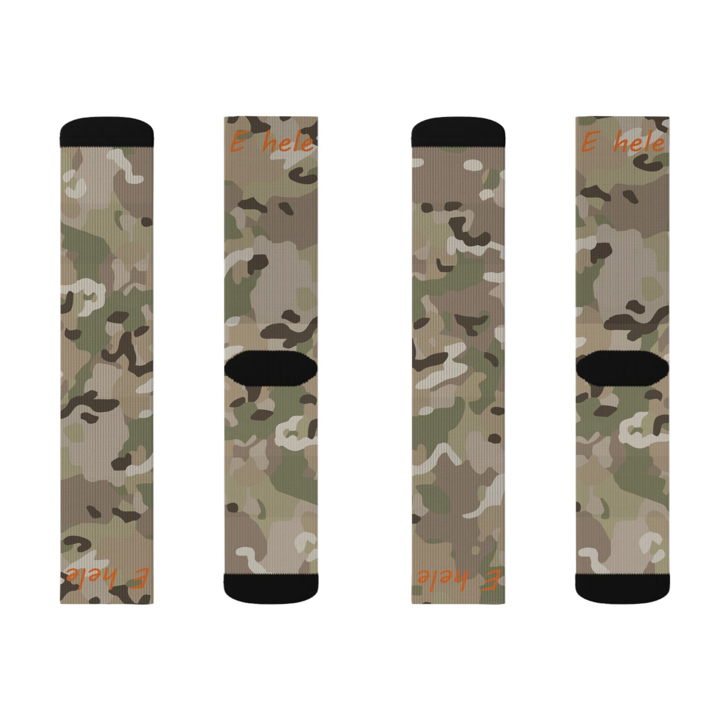 Hawaii Camo Sublimation Socks — Military Multicam Crew Socks