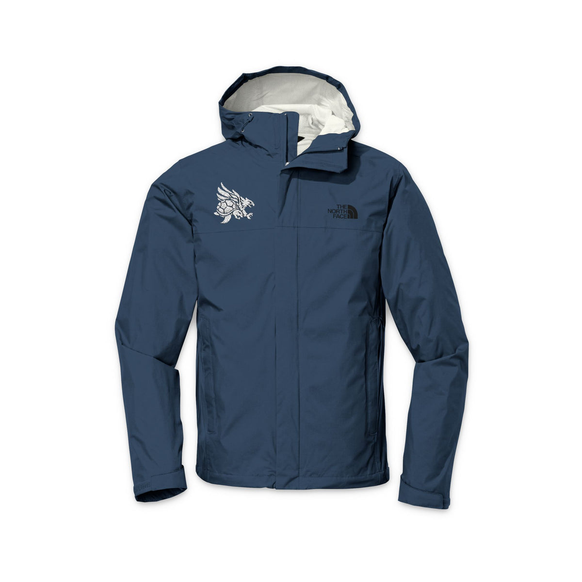 Tribal White Embrodiered North Face Waterproof Shell Jacket