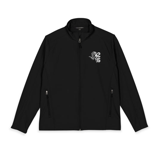 Embroidered Ram Men's Black Soft Shell Jacket