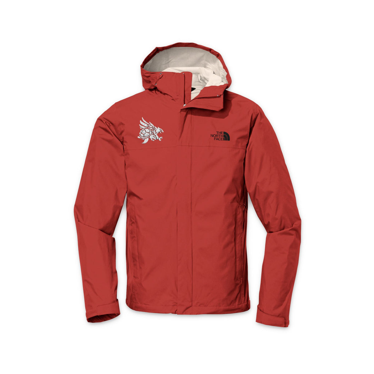 Tribal White Embrodiered North Face Waterproof Shell Jacket