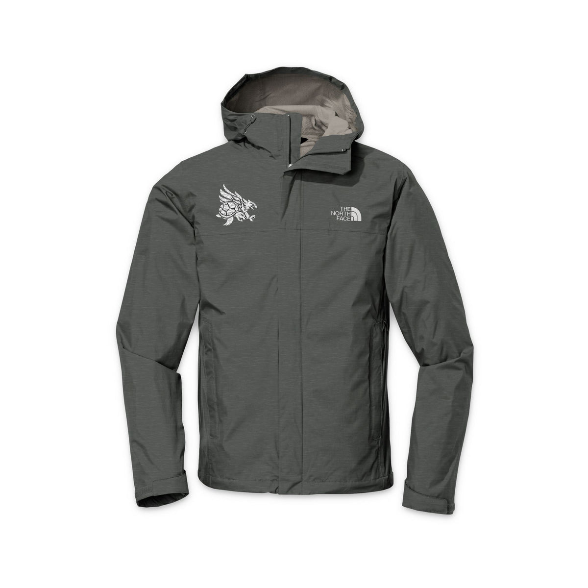 Tribal White Embrodiered North Face Waterproof Shell Jacket