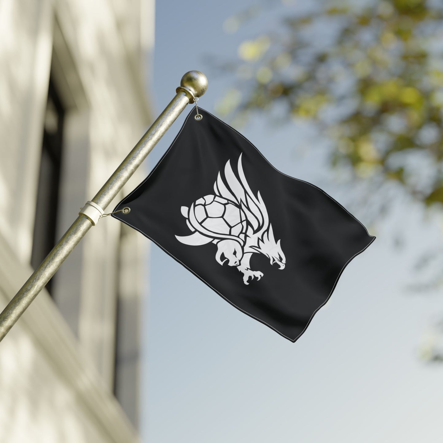 Tribal White Double-Sided Flag