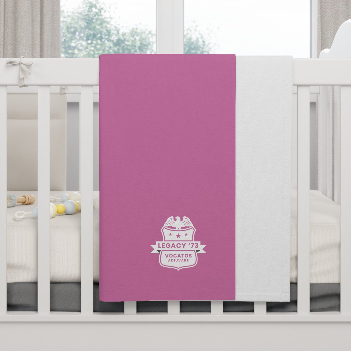 Legacy ‘73 Pink Soft Fleece Baby Blanket — Cozy Nursery Throw for Newborns & Toddlers