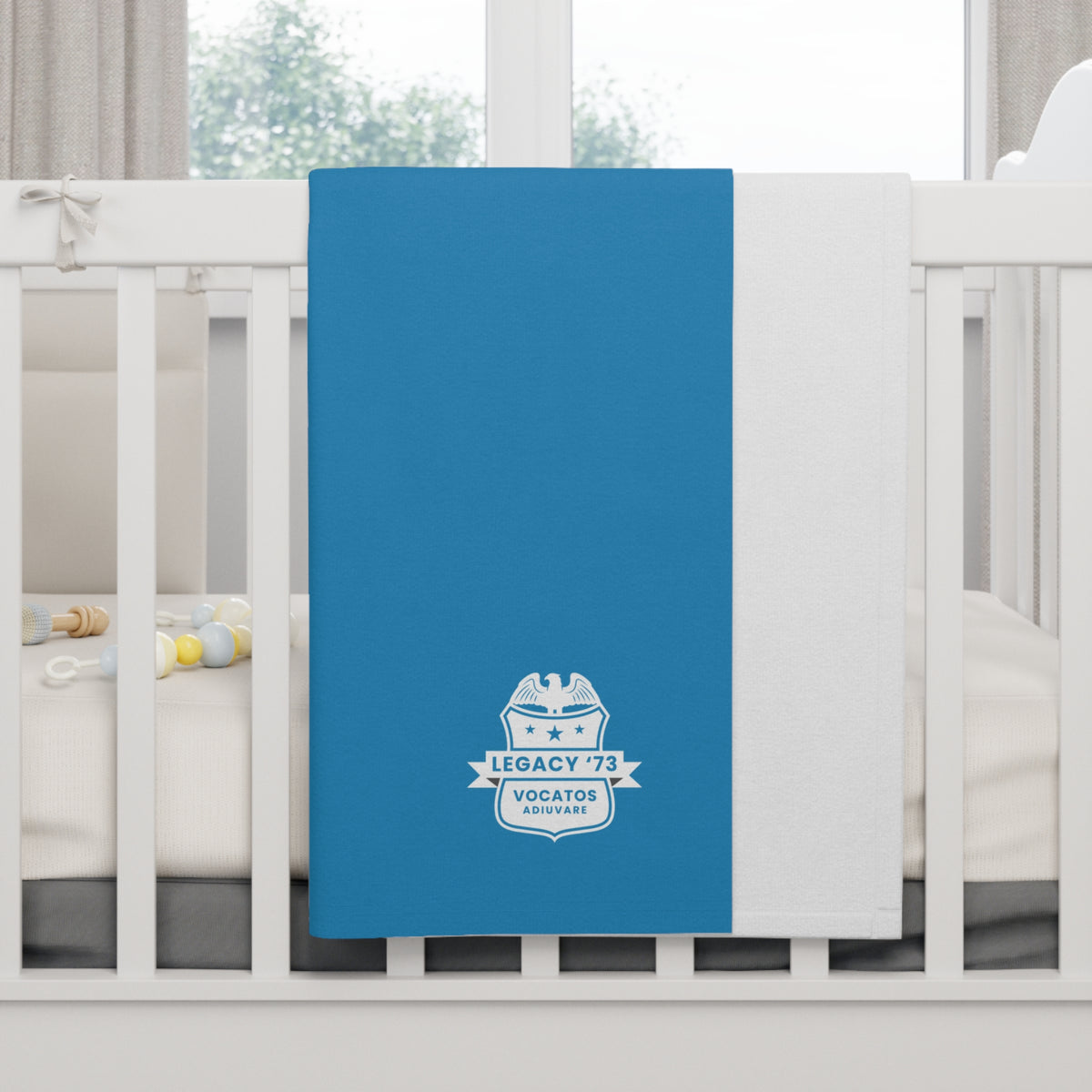 Legacy ‘73 Blue Soft Fleece Baby Blanket — Cozy Nursery Throw for Newborns & Toddlers