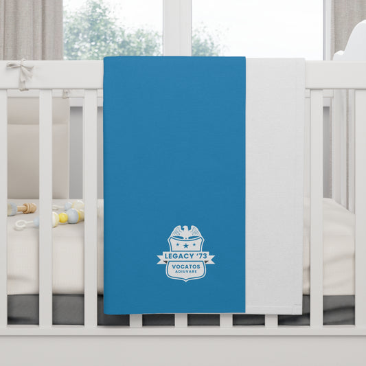 Legacy ‘73 Blue Soft Fleece Baby Blanket — Cozy Nursery Throw for Newborns & Toddlers