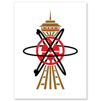 City 6 Space Needle Kiss Cut Stickers