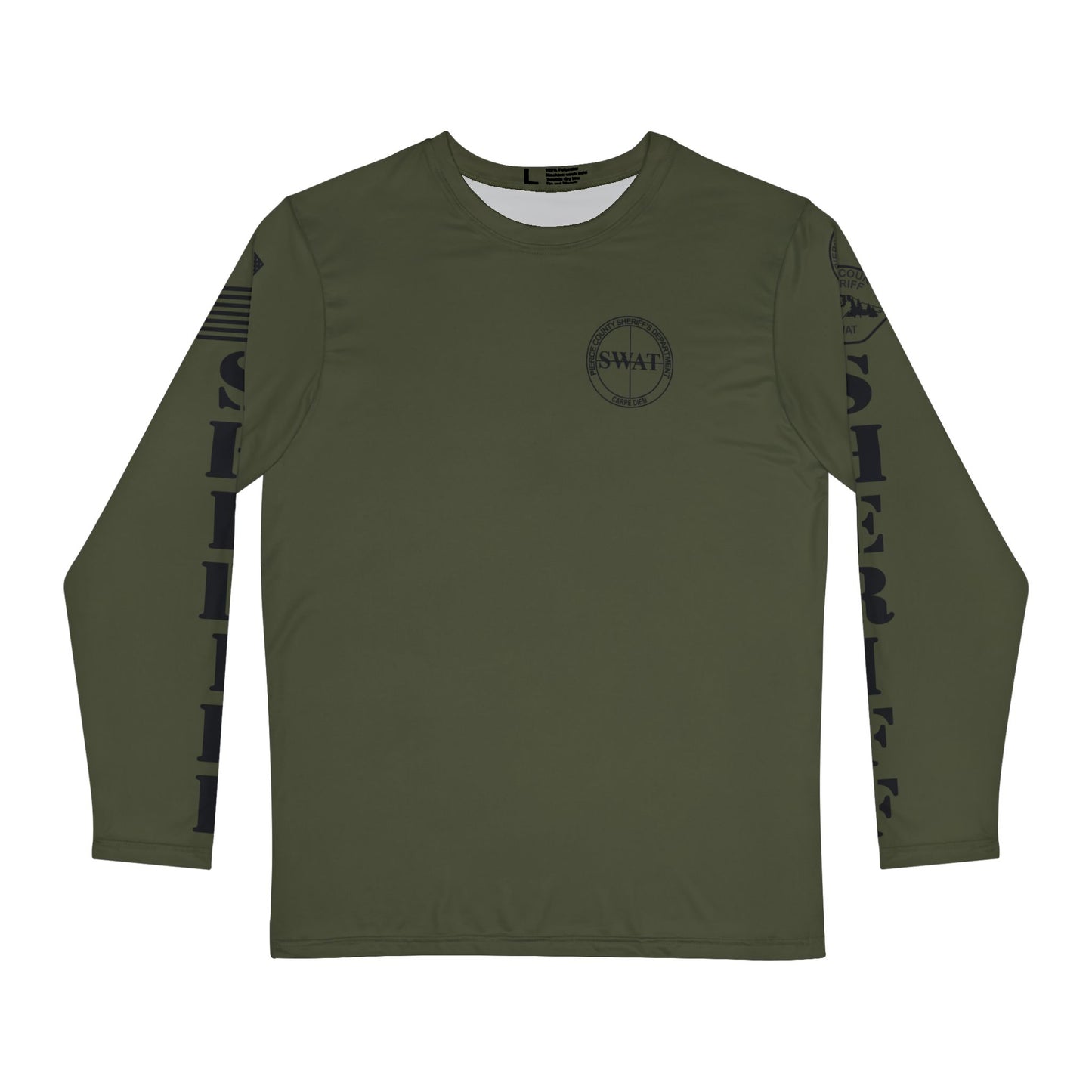 Pierce County Call Out OD Green Men's Long Sleeve Shirt