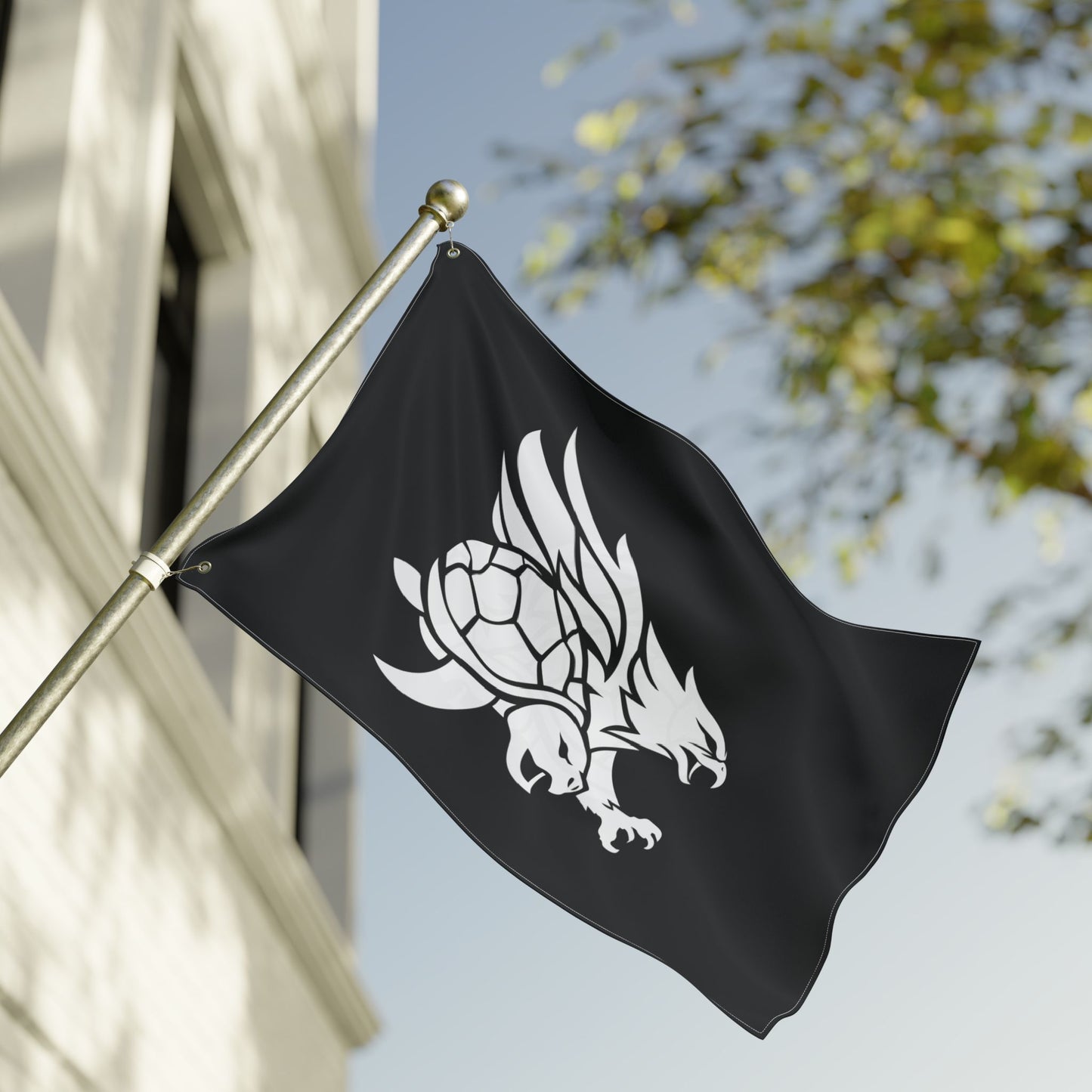 Tribal White Double-Sided Flag