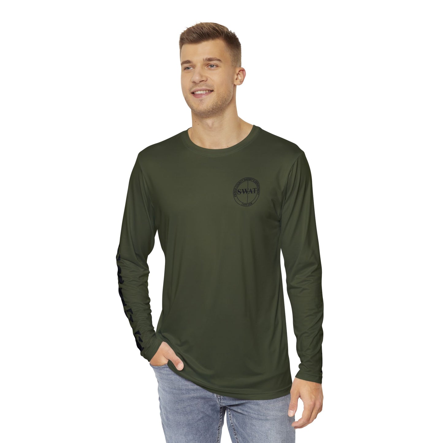 Pierce County Call Out OD Green Men's Long Sleeve Shirt