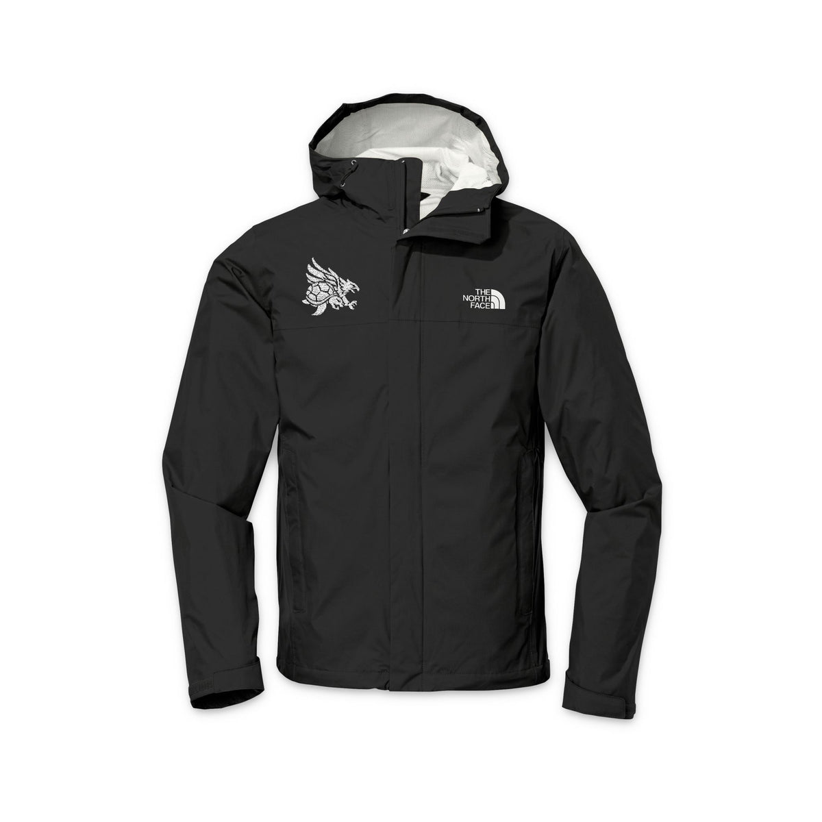 Tribal White Embrodiered North Face Waterproof Shell Jacket