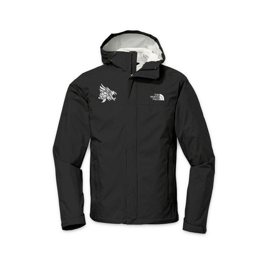 Tribal White Embrodiered North Face Waterproof Shell Jacket
