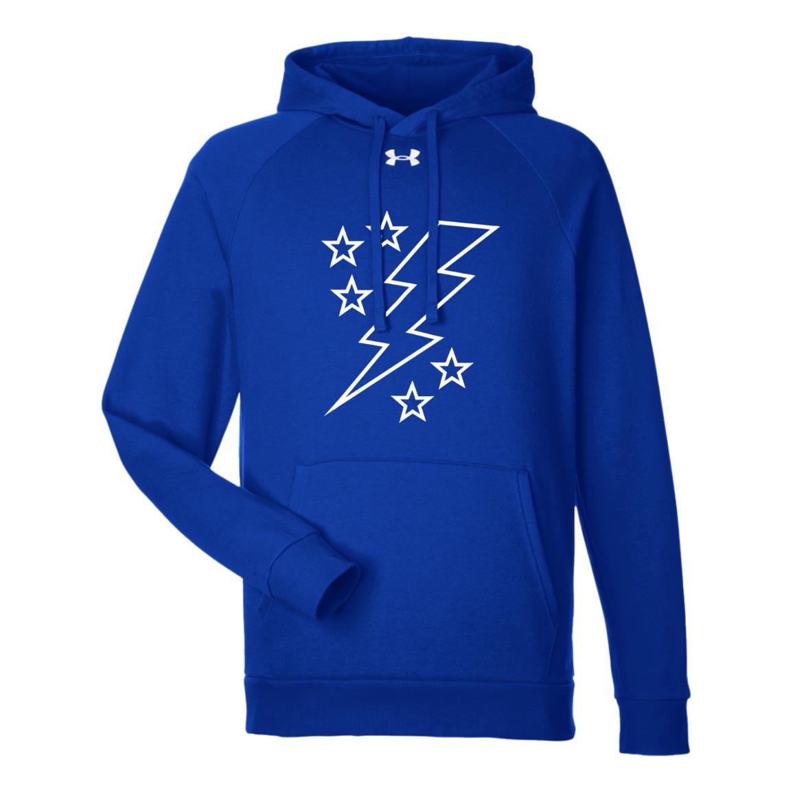 Lightening Bolt Outline White Under Armour Mens Rival Fleece Hoodie