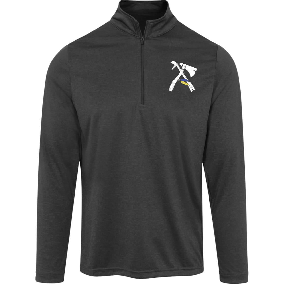 Atlanta Logo White Team 365 Mens Heather Quarter Zip