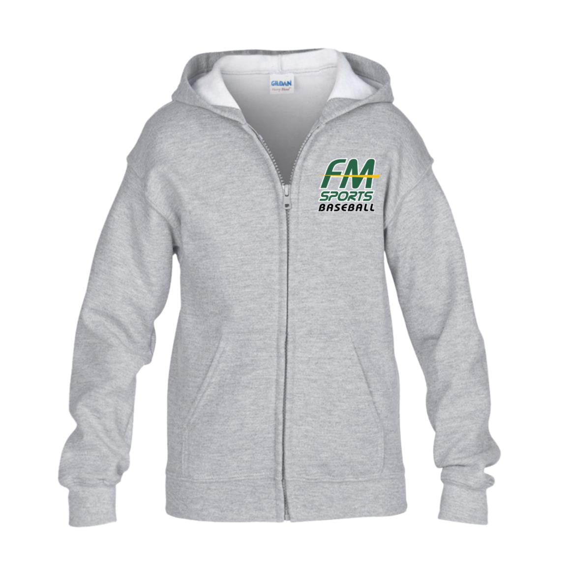 FM Sports Baseball Kids Heavy Blend Full Zip Hoodie