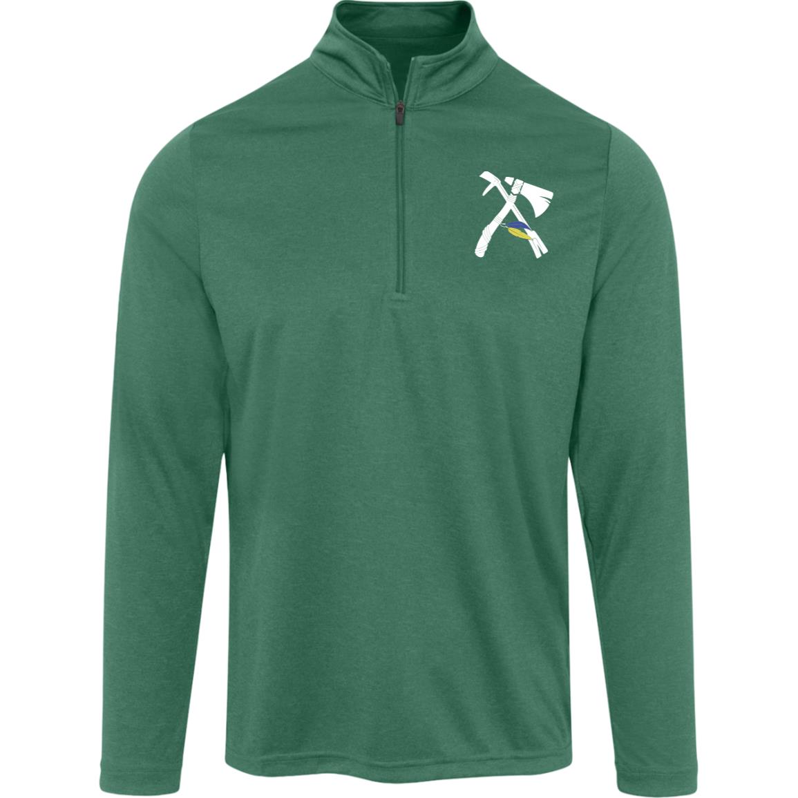 Atlanta Logo White Team 365 Mens Heather Quarter Zip