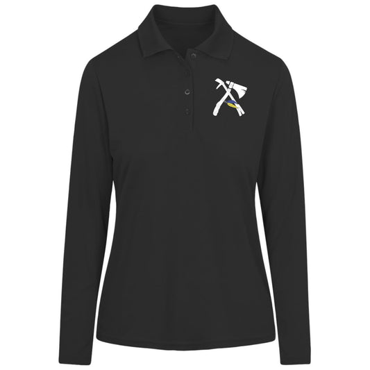 Atlanta White Logo Women's Pinnacle Long Sleeve Pique Polo