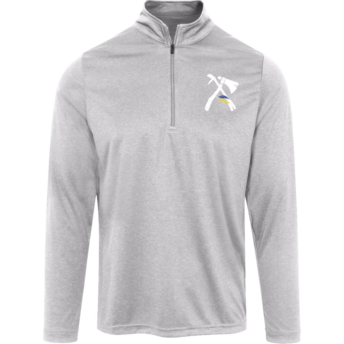 Atlanta Logo White Team 365 Mens Heather Quarter Zip