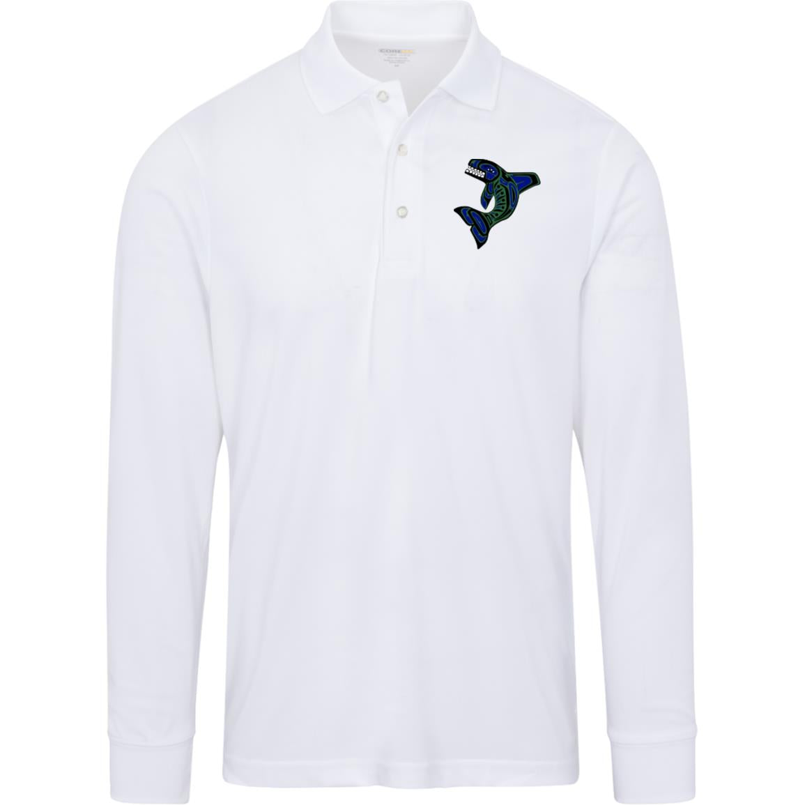 Seattle Orca Mens Pinnacle Long Sleeve Pique Polo