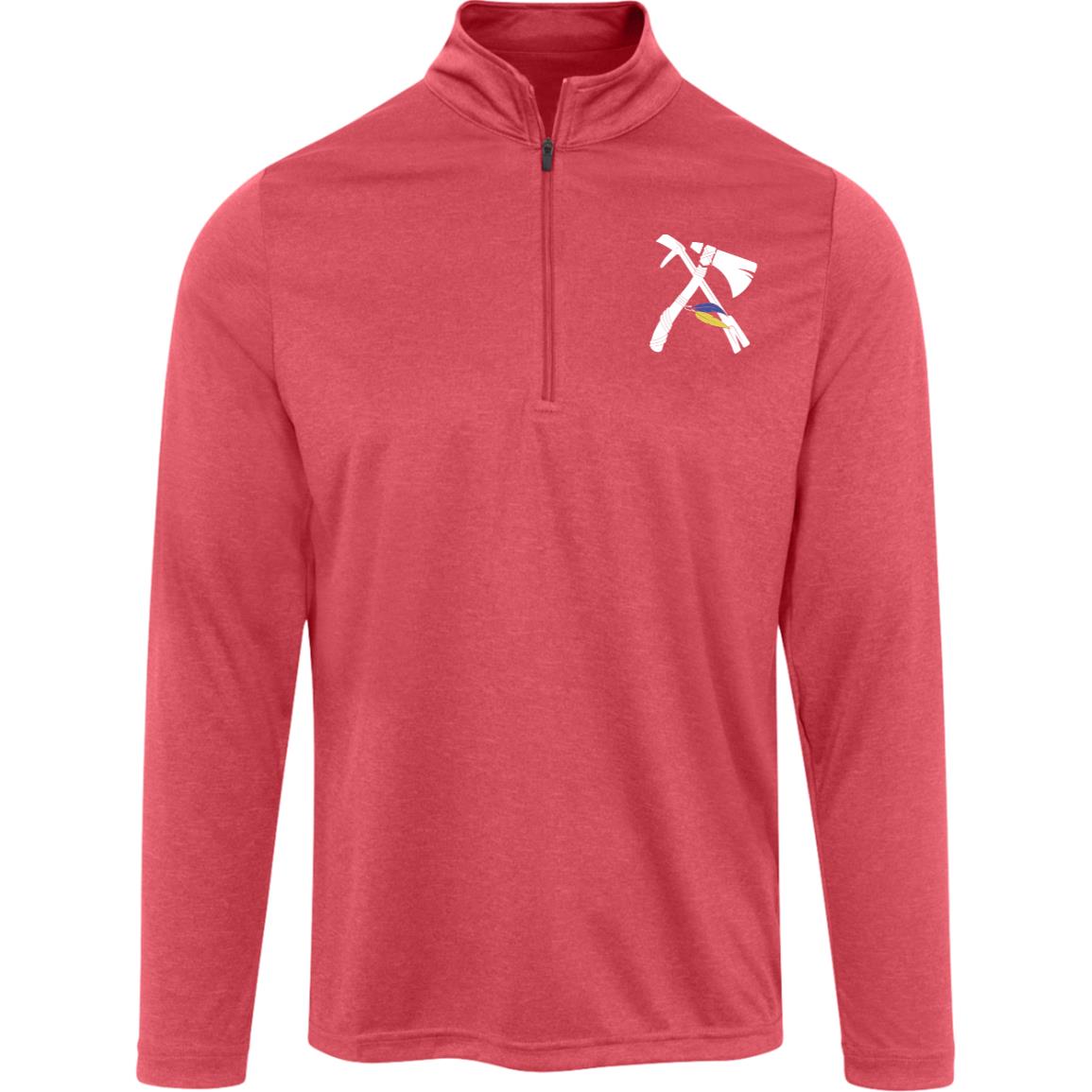 Atlanta Logo White Team 365 Mens Heather Quarter Zip