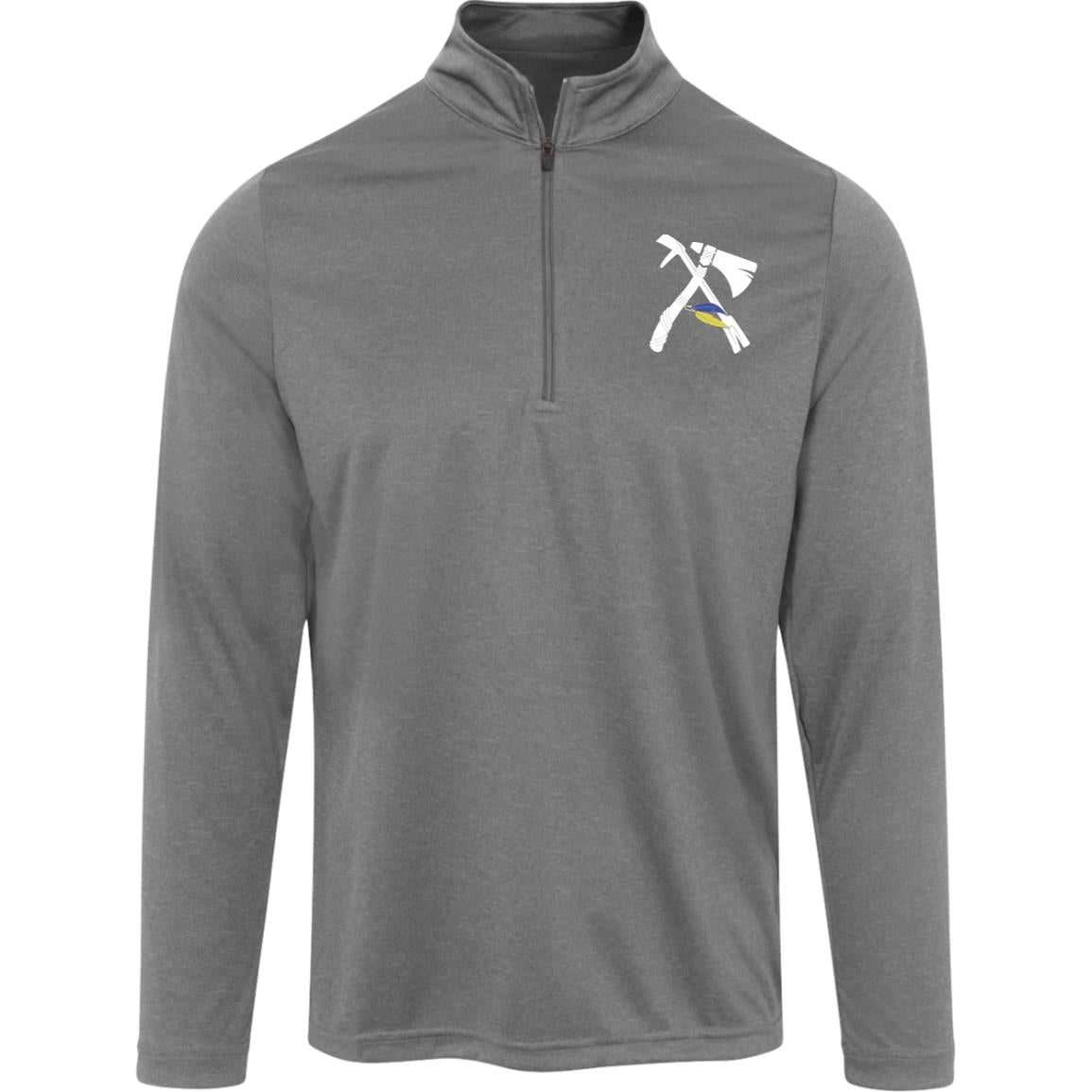 Atlanta Logo White Team 365 Mens Heather Quarter Zip